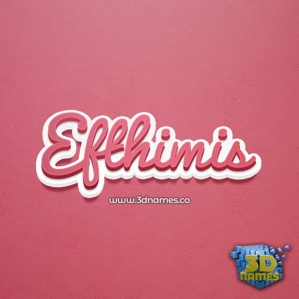 efthimis in Red Scribble style - 3D name wallpaper