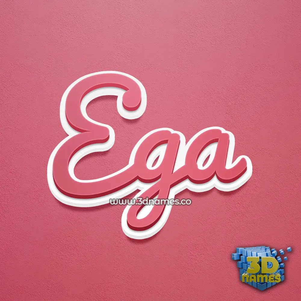ega in Red Scribble style - 3D name wallpaper