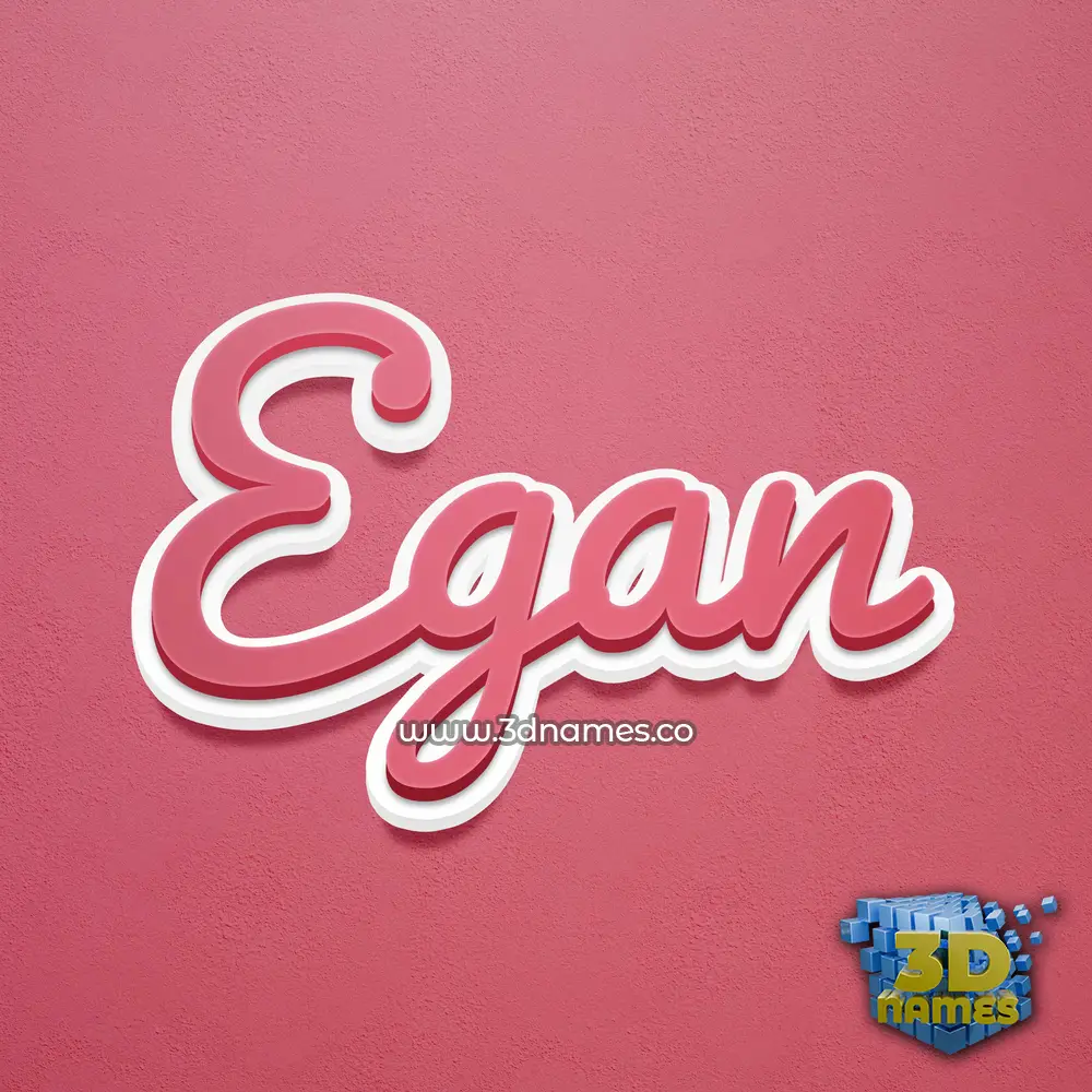 egan in Red Scribble style - 3D name wallpaper