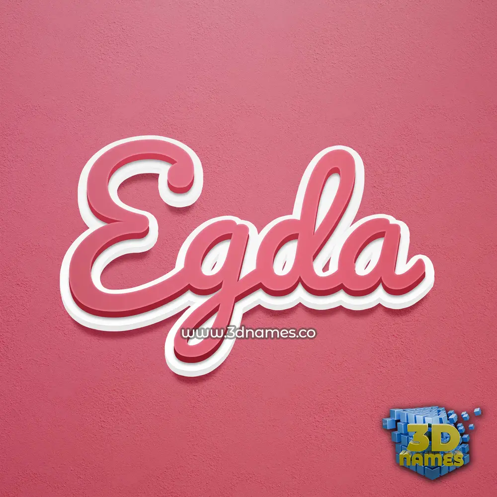egda in Red Scribble style - 3D name wallpaper