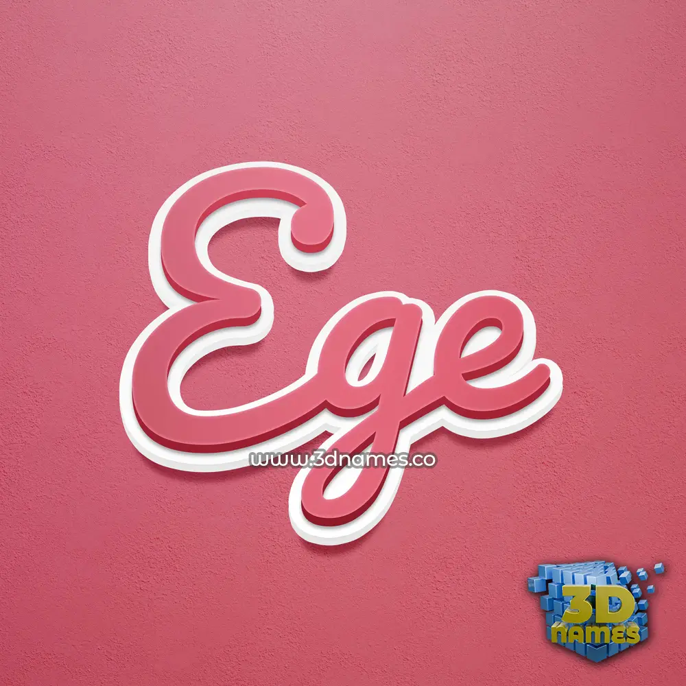 ege in Red Scribble style - 3D name wallpaper