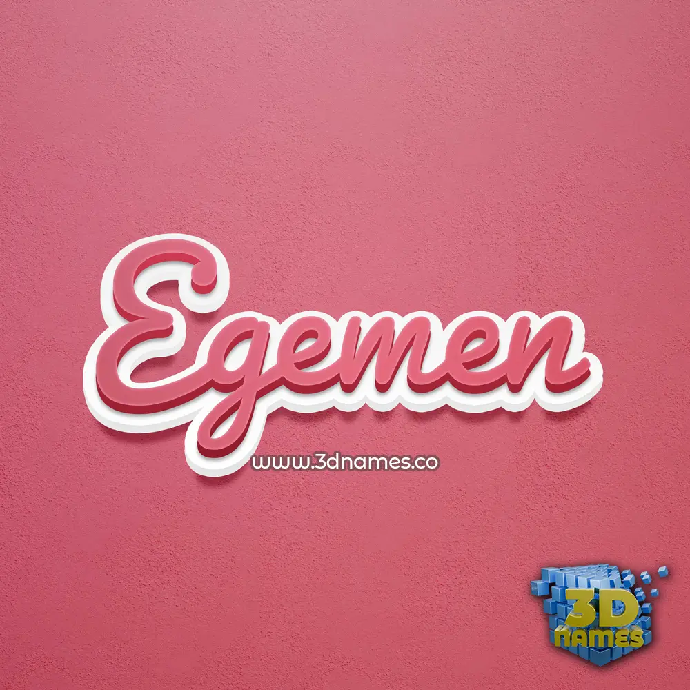 egemen in Red Scribble style - 3D name wallpaper