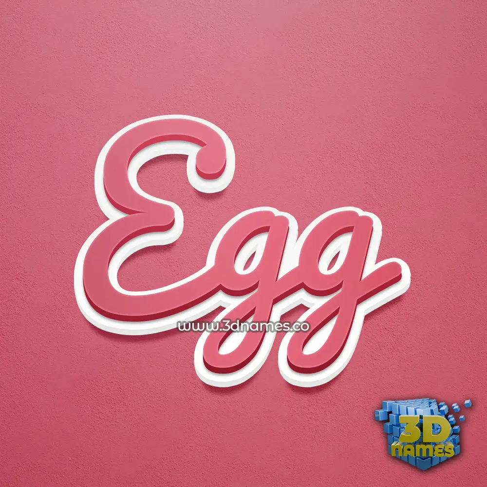 egg in Red Scribble style - 3D name wallpaper