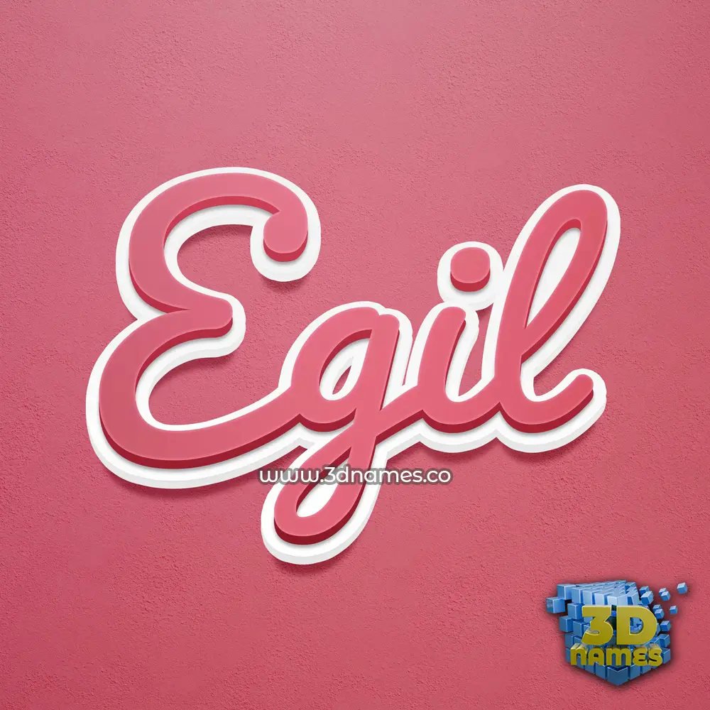 egil in Red Scribble style - 3D name wallpaper