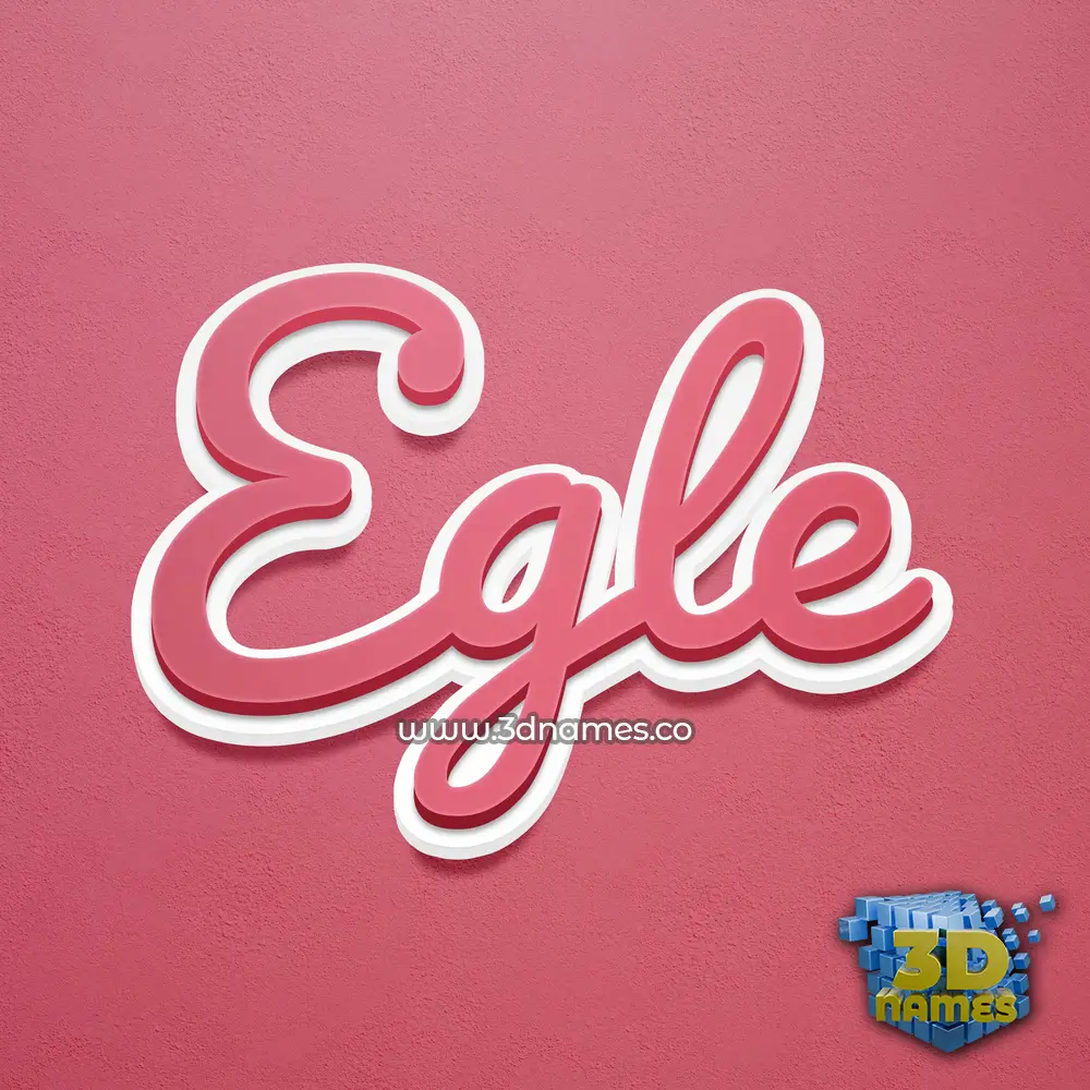 egle in Red Scribble style - 3D name wallpaper