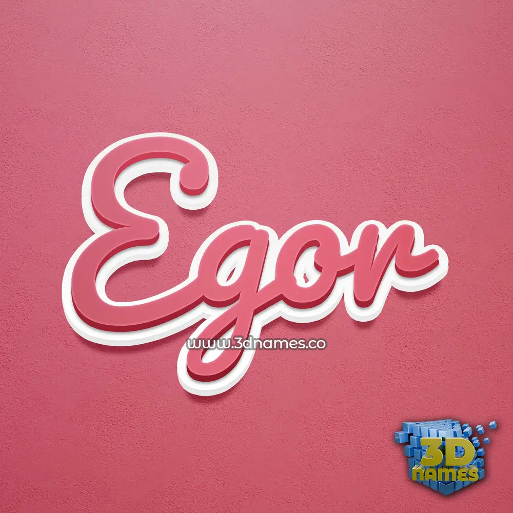egor in Red Scribble style - 3D name wallpaper