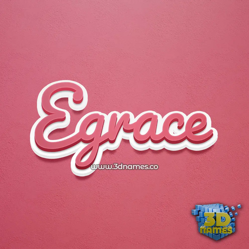 egrace in Red Scribble style - 3D name wallpaper