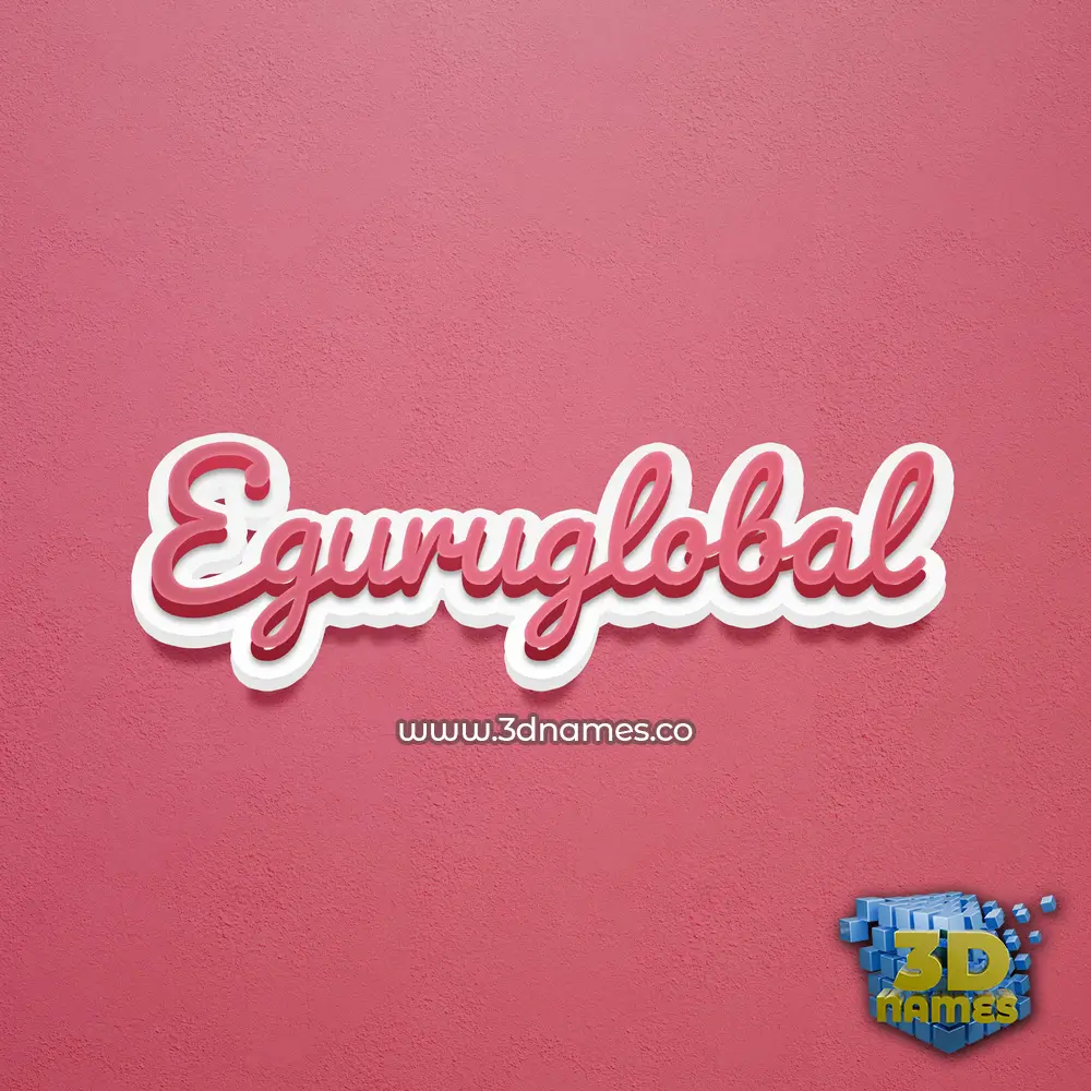 eguruglobal in Red Scribble style - 3D name wallpaper