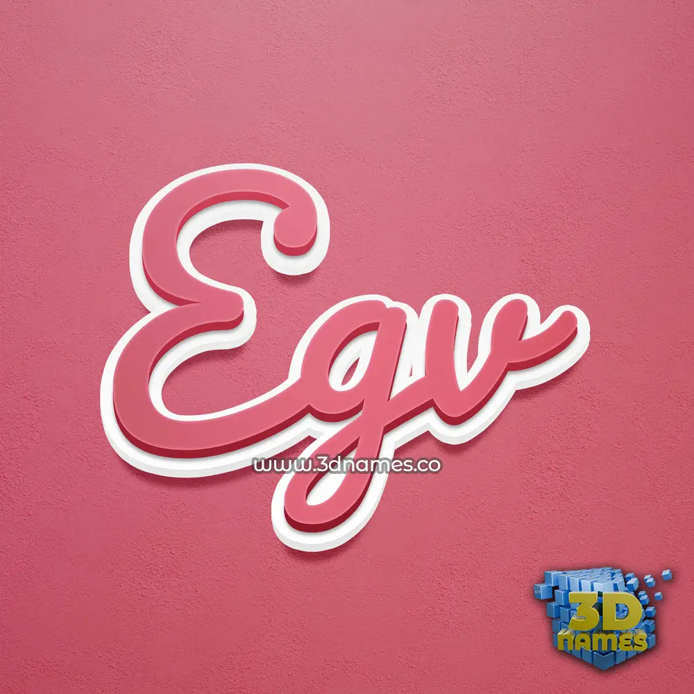 egv in Red Scribble style - 3D name wallpaper