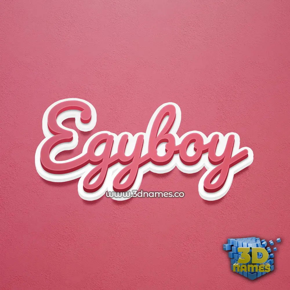 egyboy in Red Scribble style - 3D name wallpaper