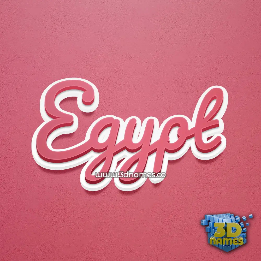 egypt in Red Scribble style - 3D name wallpaper