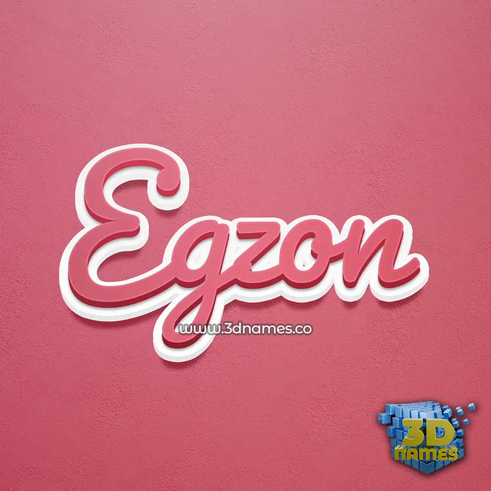 egzon in Red Scribble style - 3D name wallpaper
