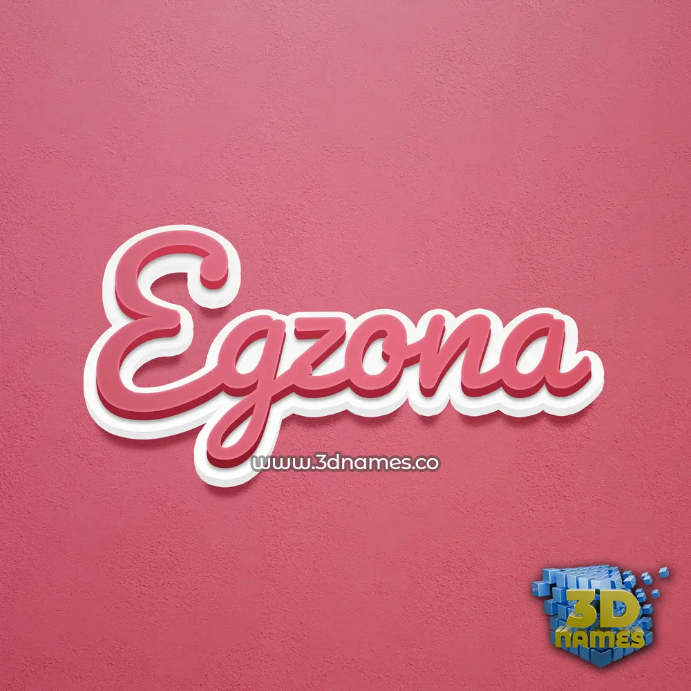 egzona in Red Scribble style - 3D name wallpaper