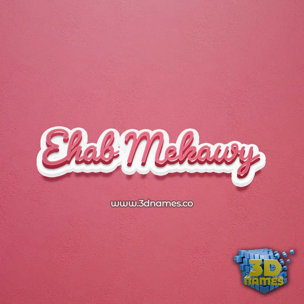 ehab mekawy in Red Scribble style - 3D name wallpaper