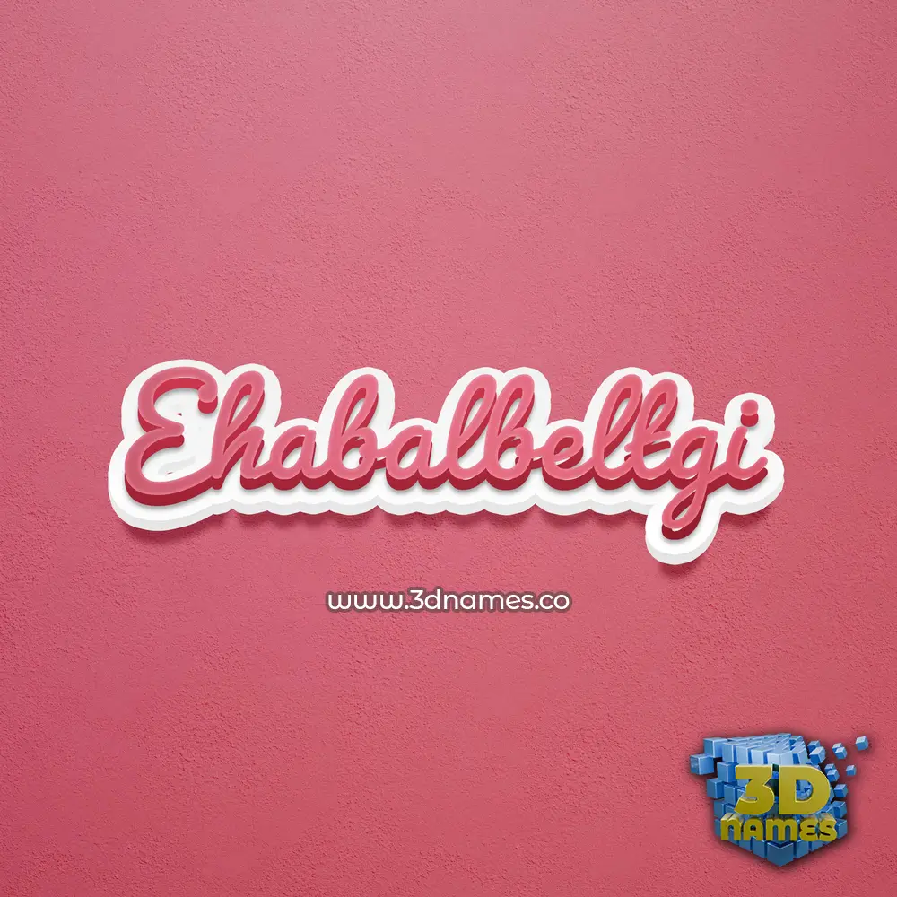 ehabalbeltgi in Red Scribble style - 3D name wallpaper