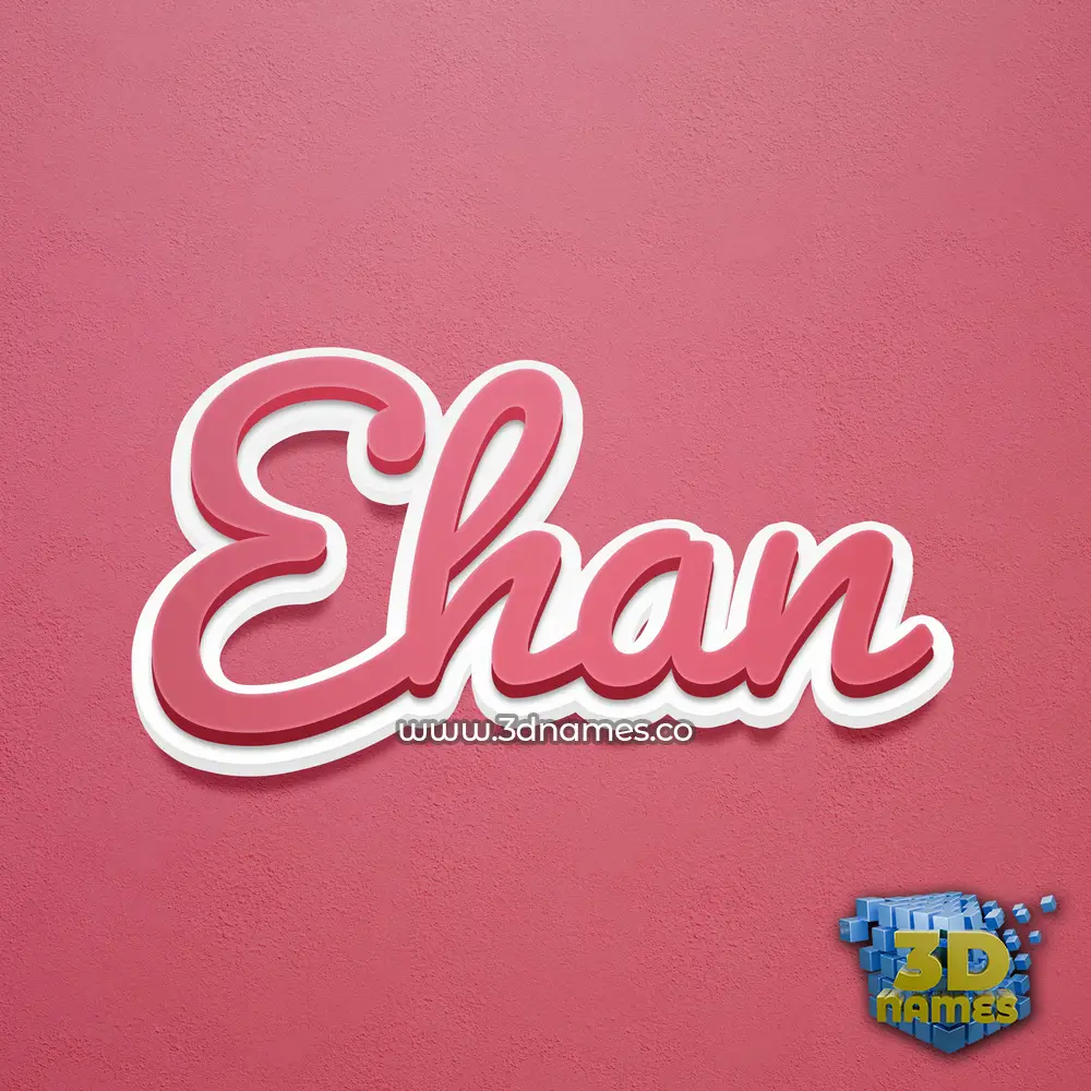 ehan in Red Scribble style - 3D name wallpaper