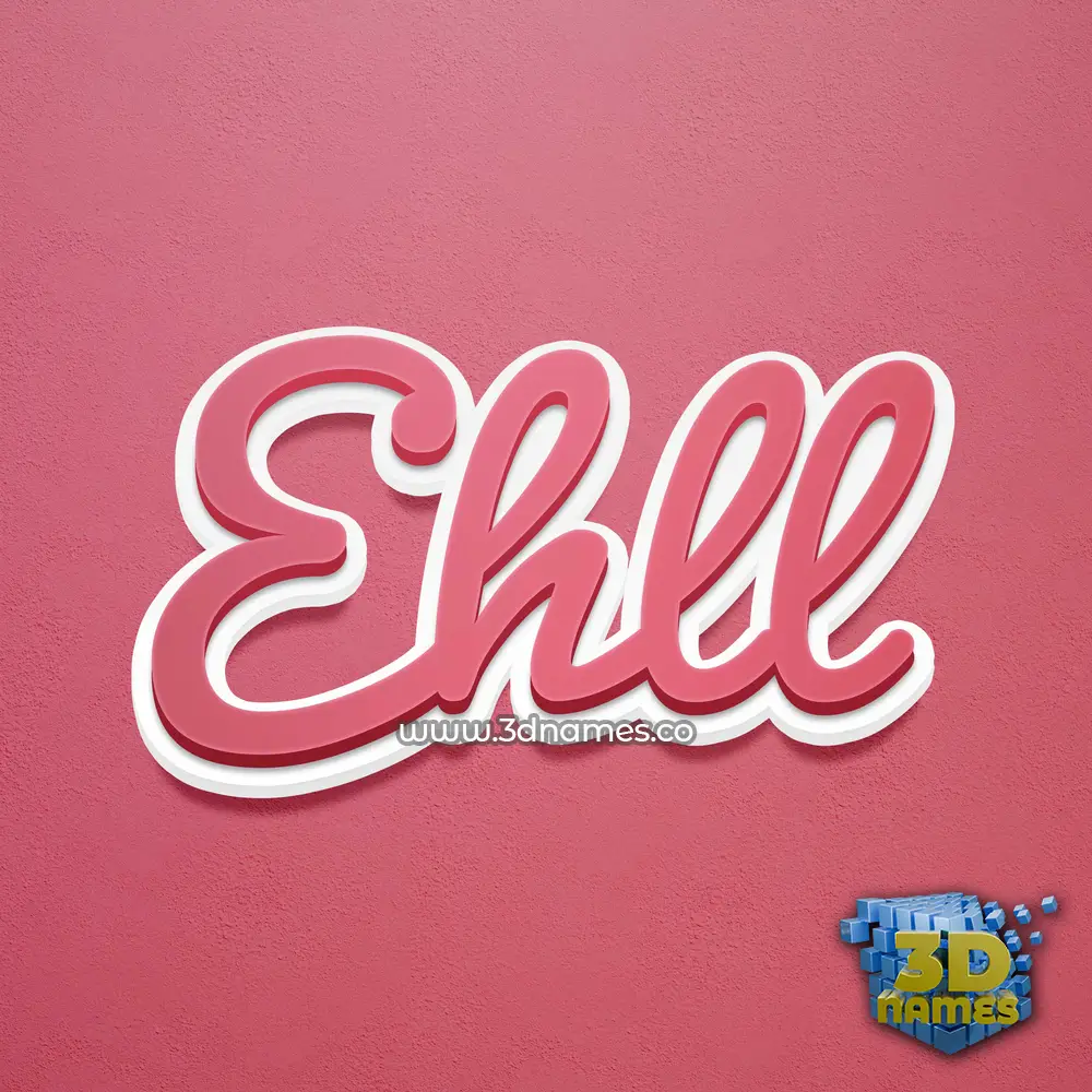 ehll in Red Scribble style - 3D name wallpaper