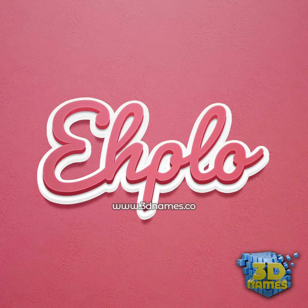 ehplo in Red Scribble style - 3D name wallpaper
