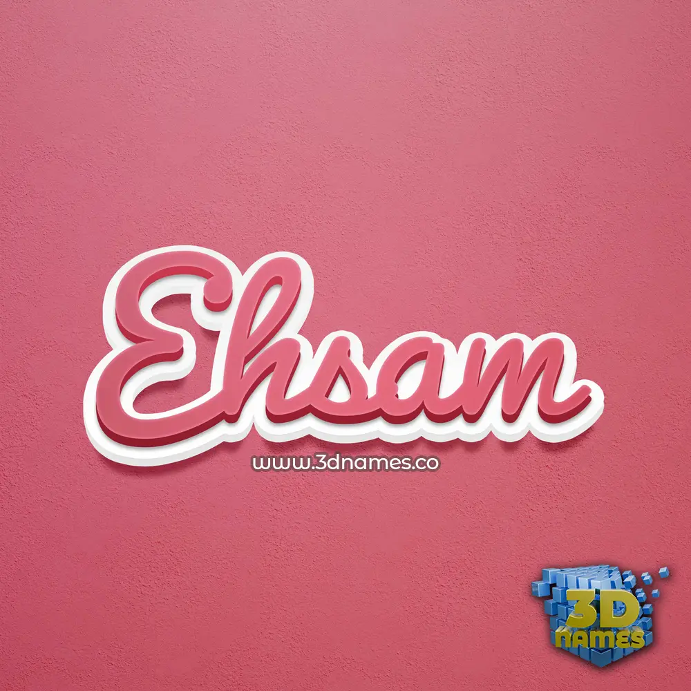 ehsam in Red Scribble style - 3D name wallpaper