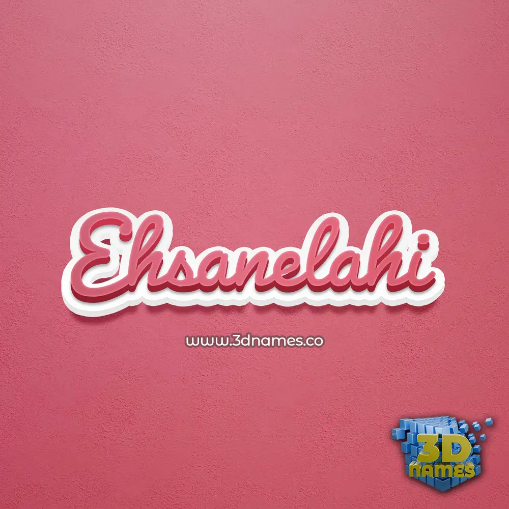 ehsanelahi in Red Scribble style - 3D name wallpaper