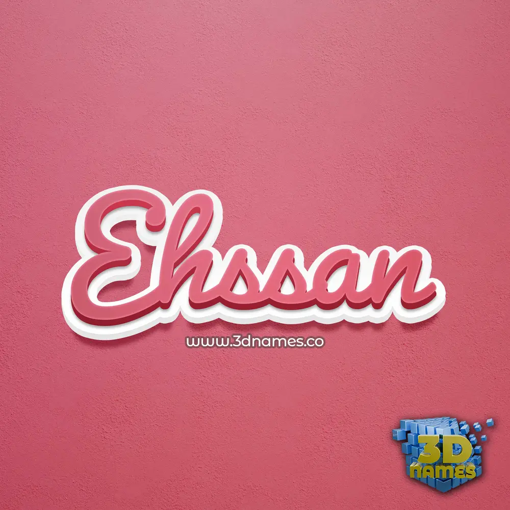 ehssan in Red Scribble style - 3D name wallpaper