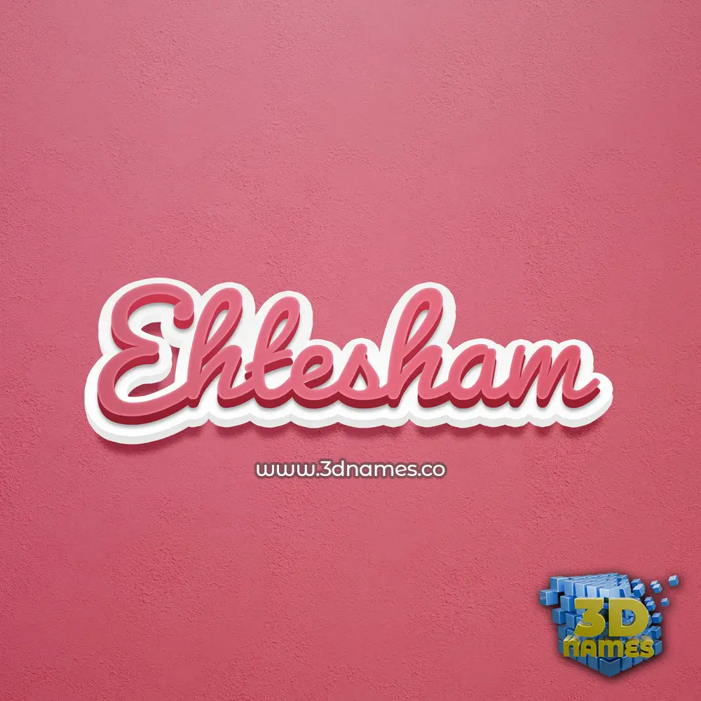 ehtesham in Red Scribble style - 3D name wallpaper