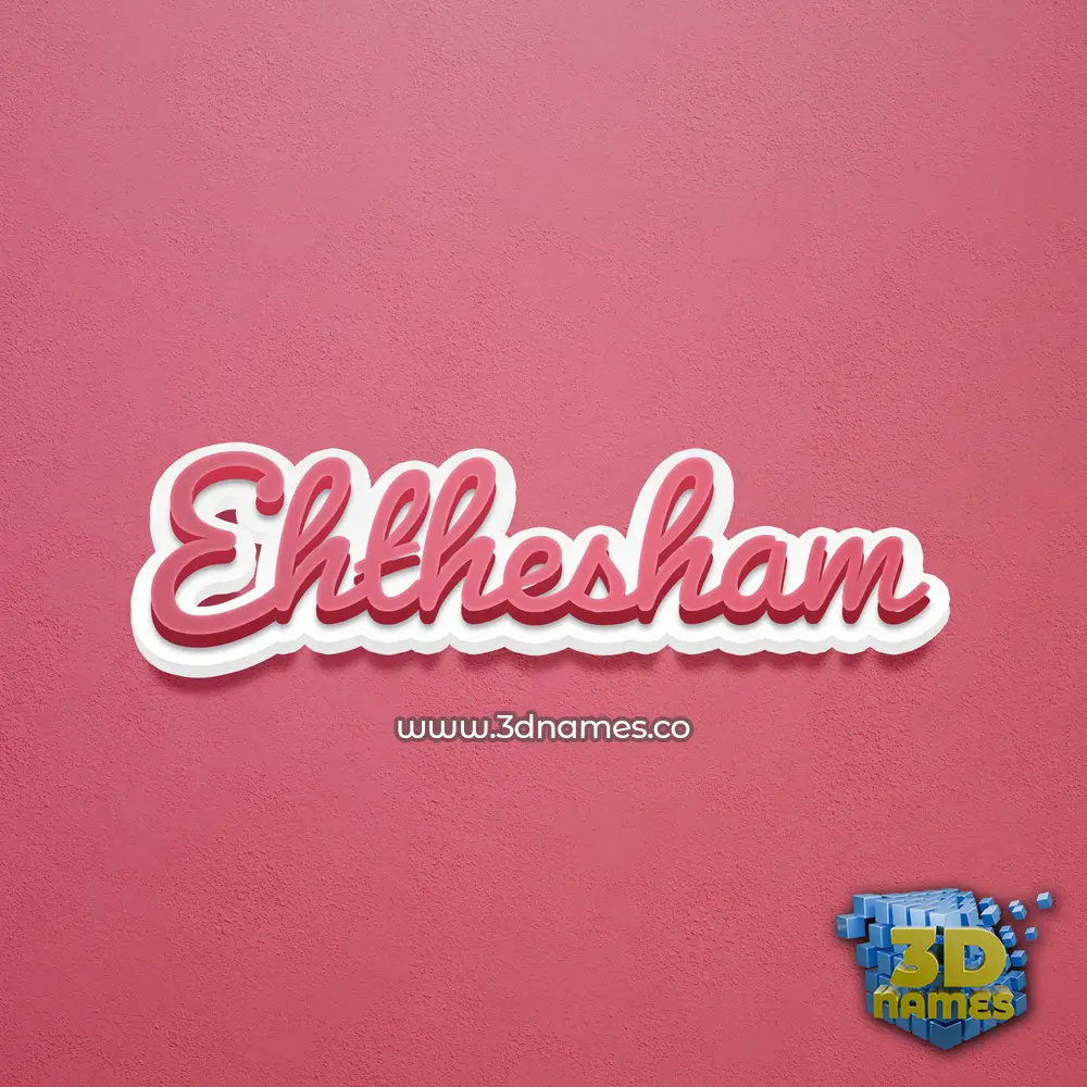 ehthesham in Red Scribble style - 3D name wallpaper