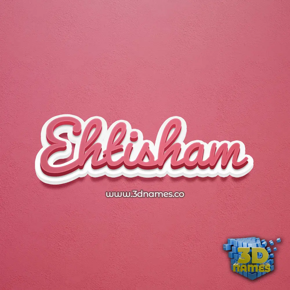 ehtisham in Red Scribble style - 3D name wallpaper