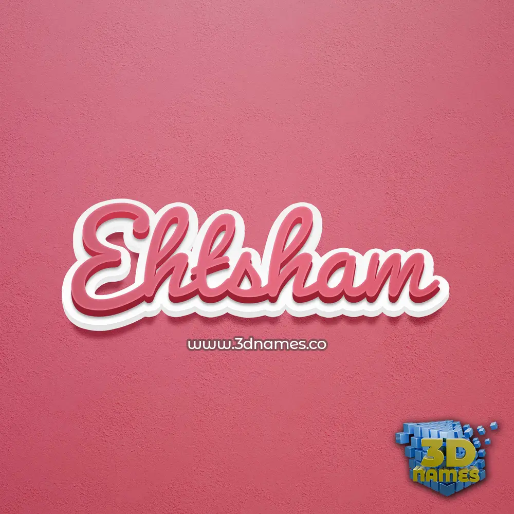 ehtsham in Red Scribble style - 3D name wallpaper