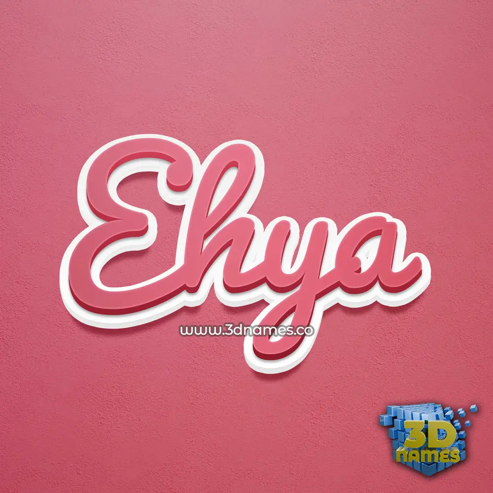 ehya in Red Scribble style - 3D name wallpaper