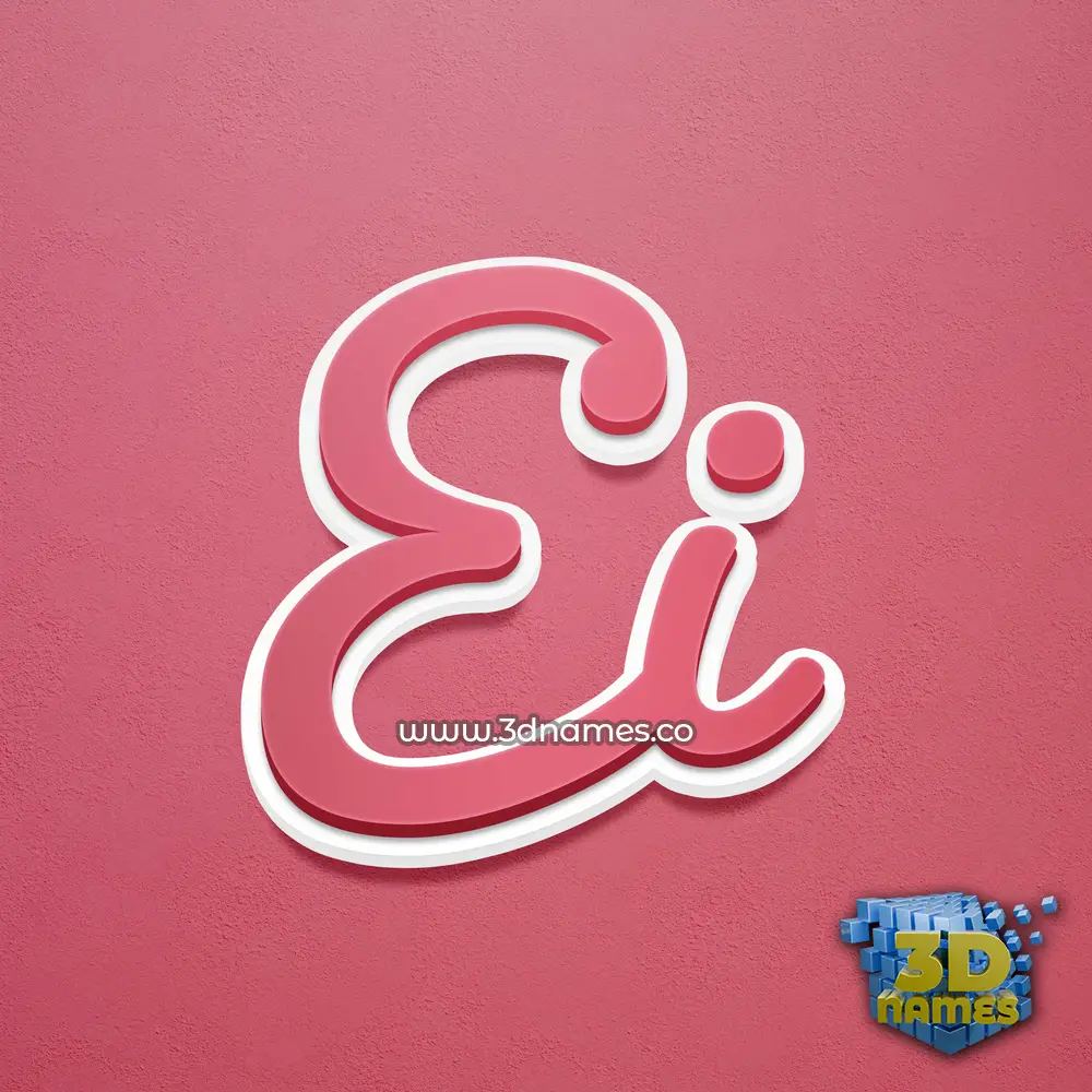 ei in Red Scribble style - 3D name wallpaper