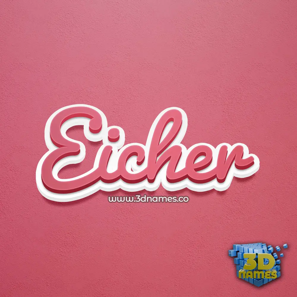 eicher in Red Scribble style - 3D name wallpaper