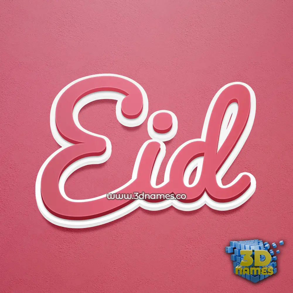 eid in Red Scribble style - 3D name wallpaper