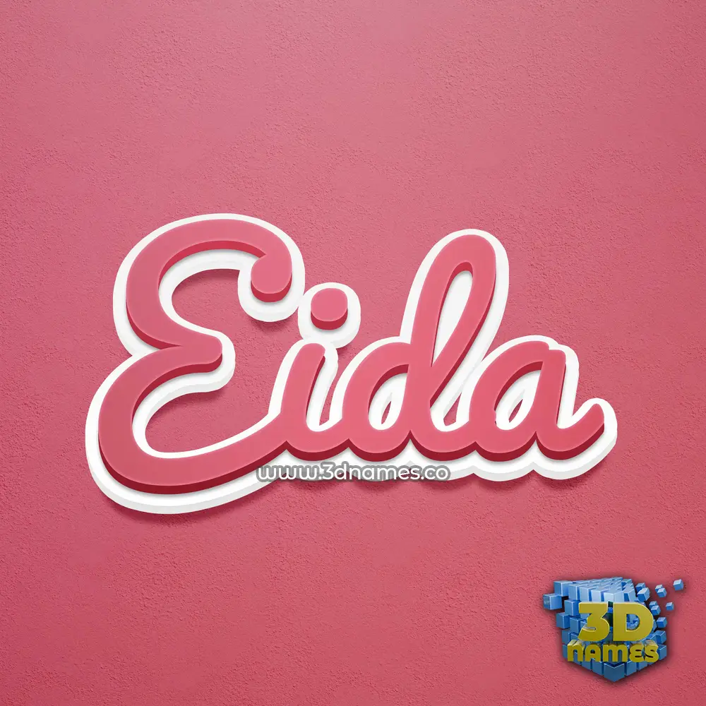 eida in Red Scribble style - 3D name wallpaper