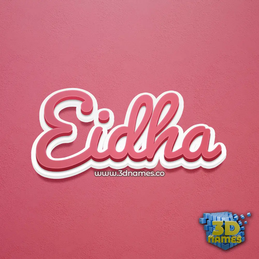 eidha in Red Scribble style - 3D name wallpaper