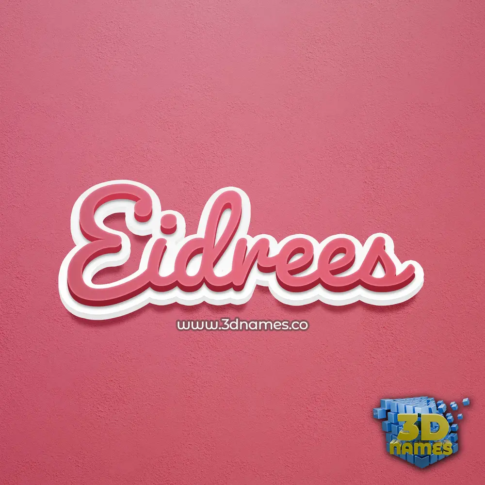 eidrees in Red Scribble style - 3D name wallpaper