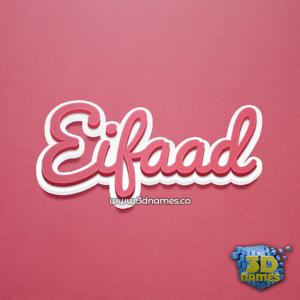 eifaad in Red Scribble style - 3D name wallpaper