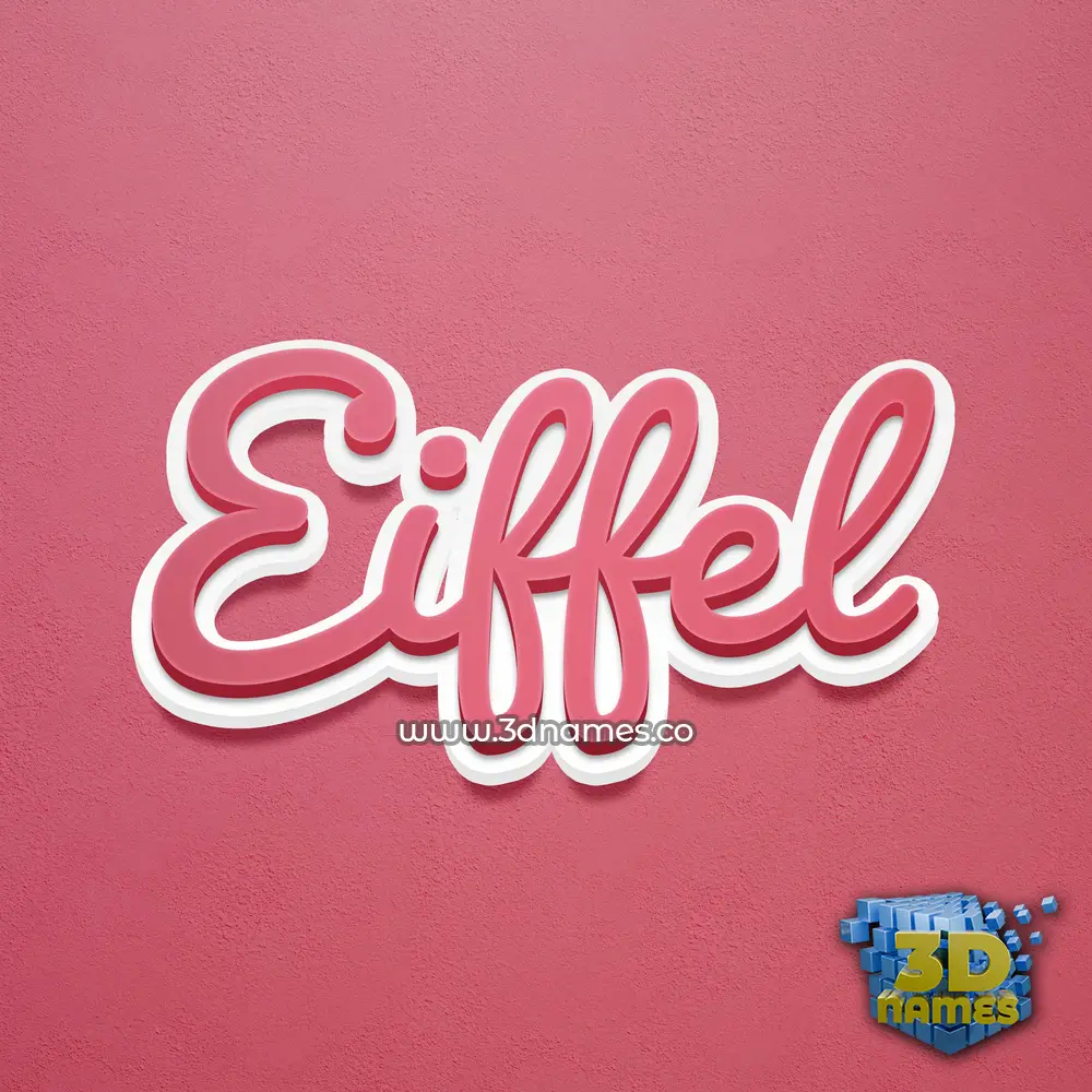 eiffel in Red Scribble style - 3D name wallpaper