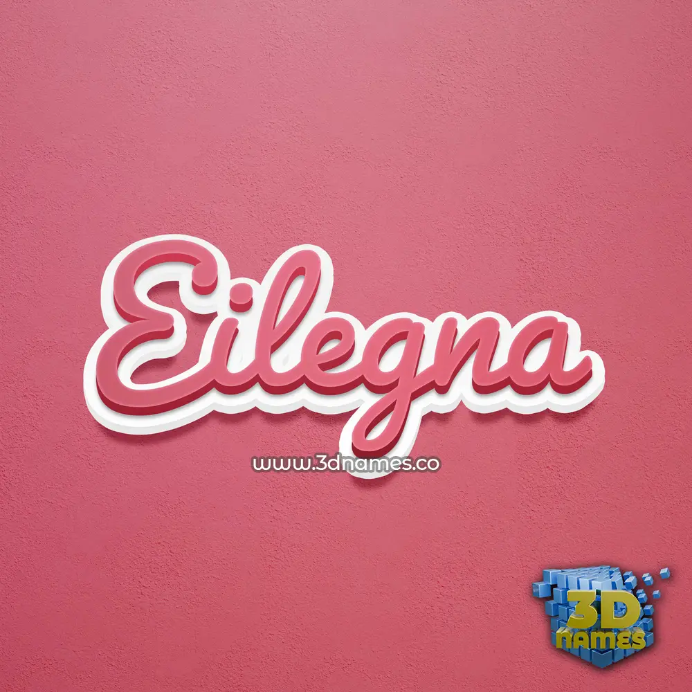 eilegna in Red Scribble style - 3D name wallpaper