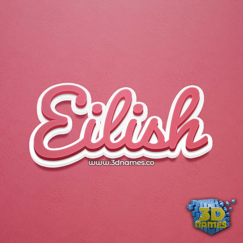 eilish in Red Scribble style - 3D name wallpaper