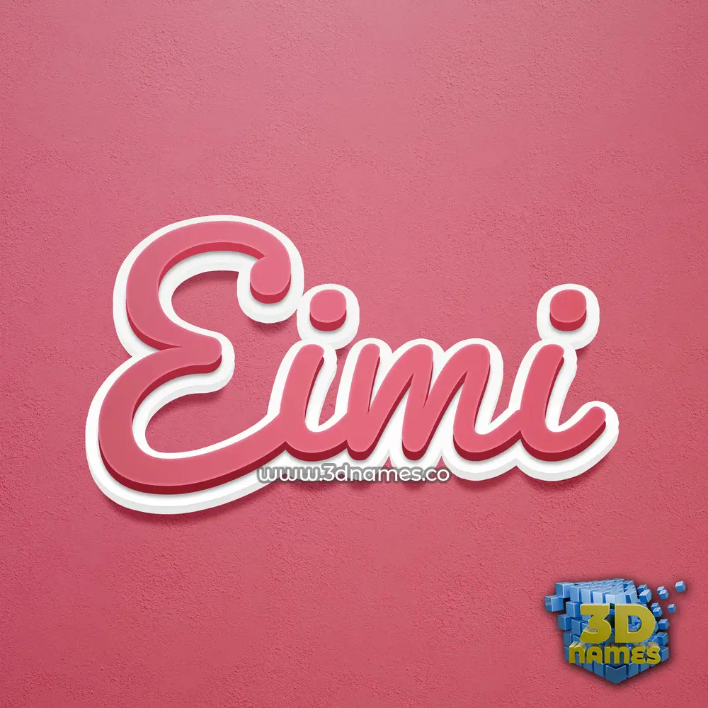 eimi in Red Scribble style - 3D name wallpaper