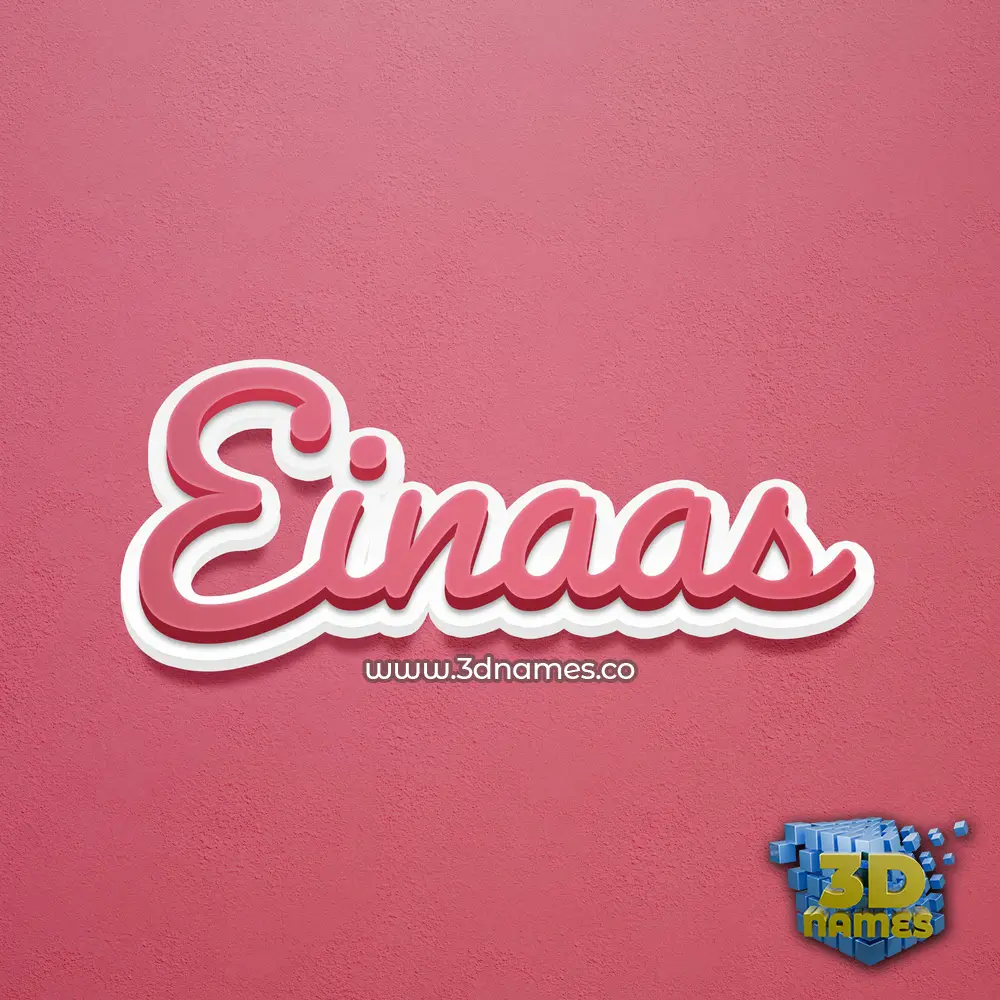 einaas in Red Scribble style - 3D name wallpaper