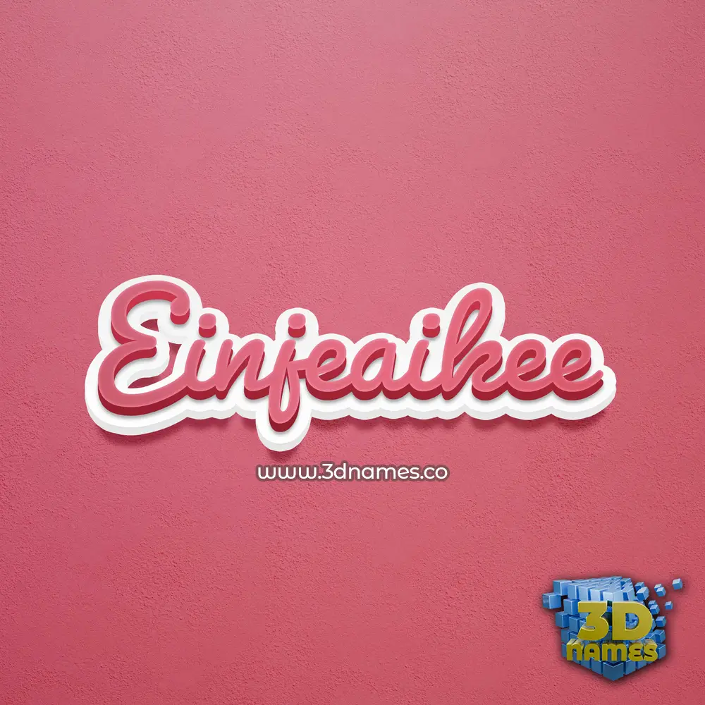 einjeaikee in Red Scribble style - 3D name wallpaper