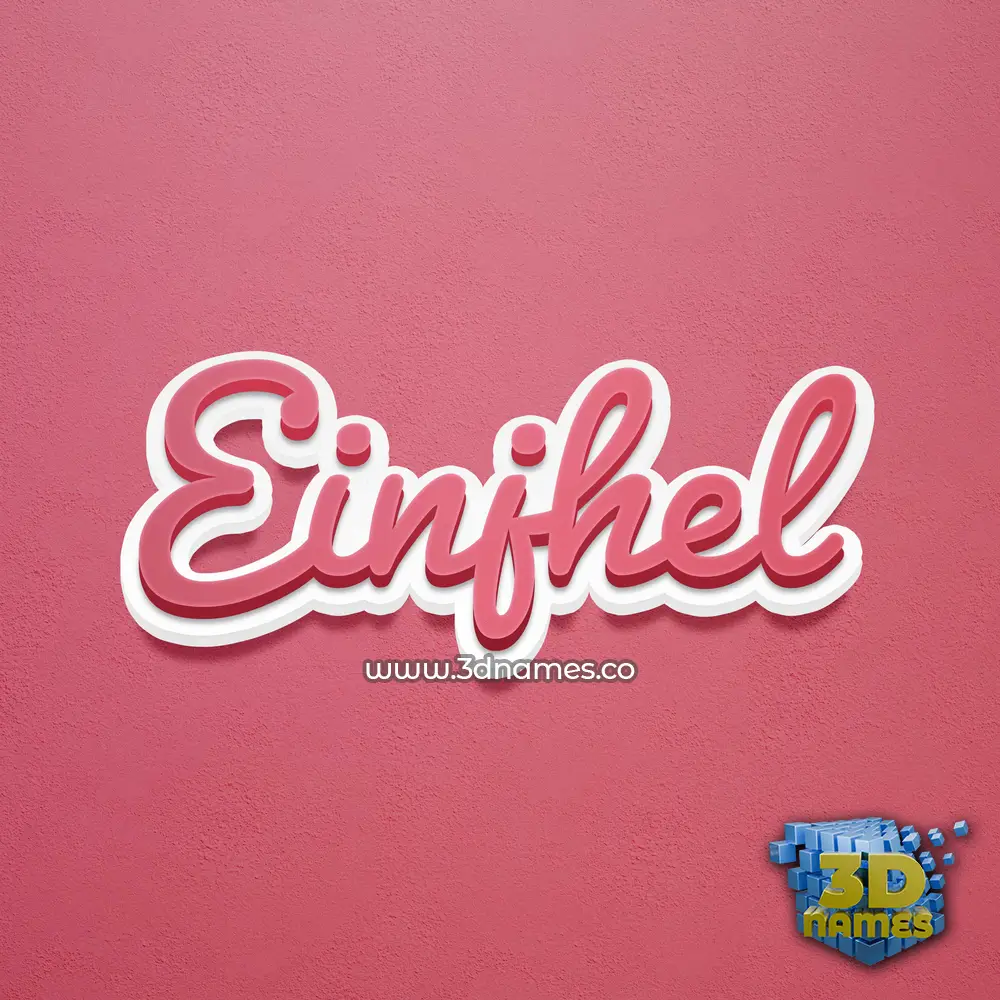 einjhel in Red Scribble style - 3D name wallpaper