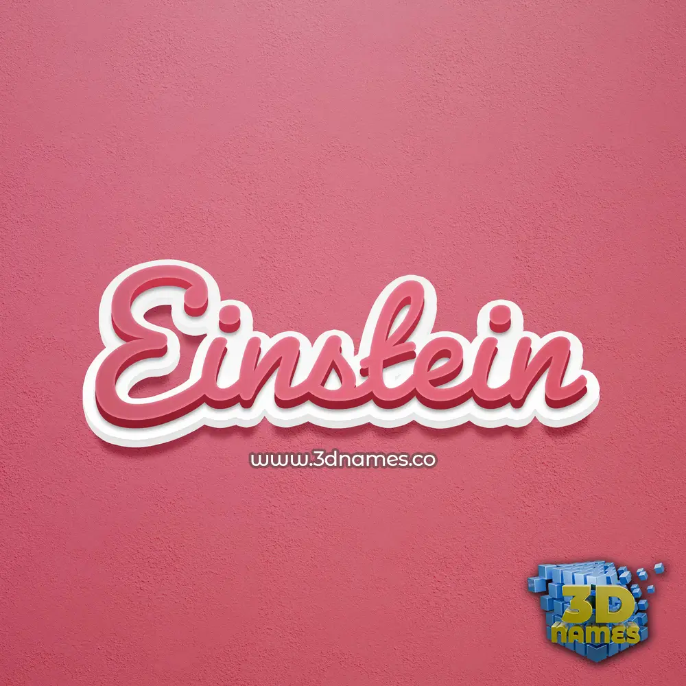 einstein in Red Scribble style - 3D name wallpaper