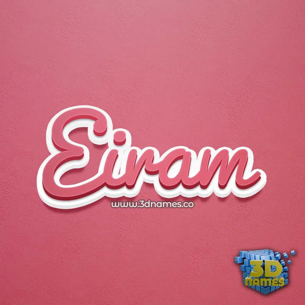 eiram in Red Scribble style - 3D name wallpaper