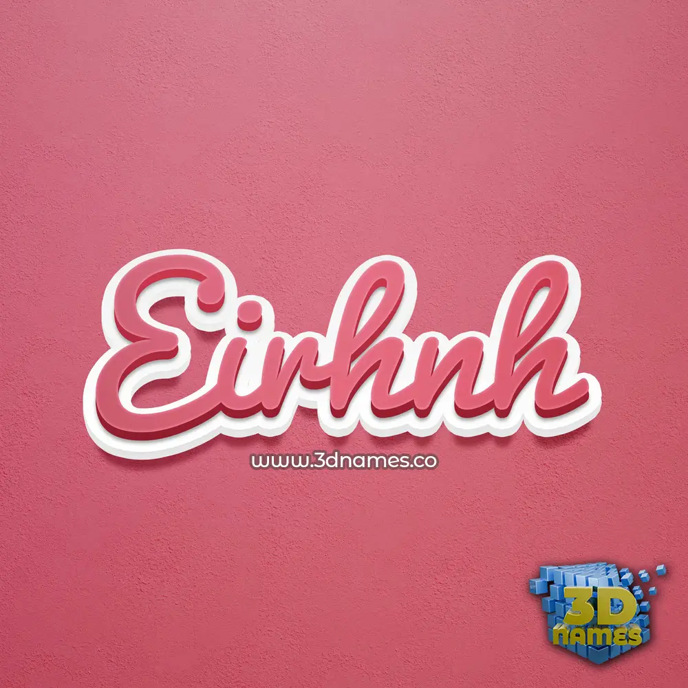 eirhnh in Red Scribble style - 3D name wallpaper