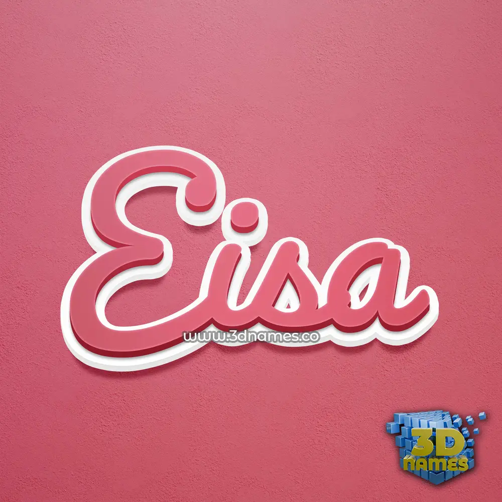 eisa in Red Scribble style - 3D name wallpaper