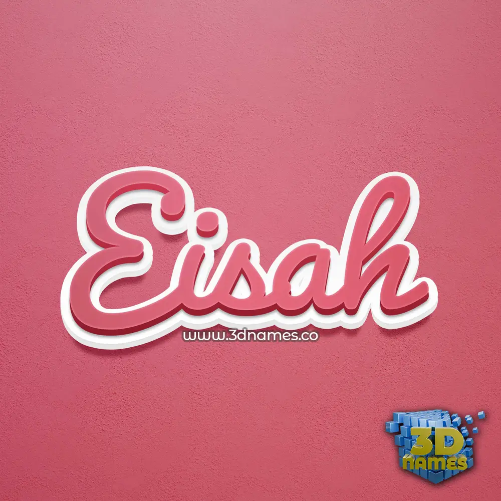 eisah in Red Scribble style - 3D name wallpaper