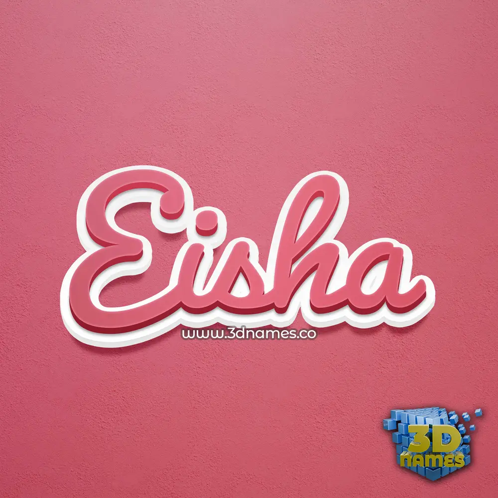 eisha in Red Scribble style - 3D name wallpaper